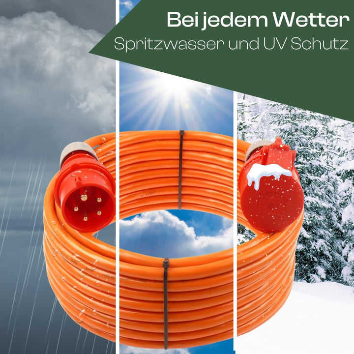 netbote24 CEE Starkstromkabel Verlängerungskabel 16A 400V Pur-Leitung H07BQ-F 5g1,5 Aussen 15m