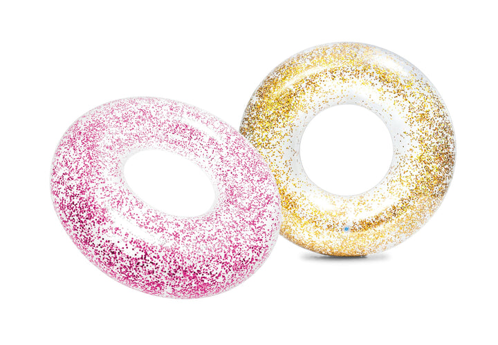 Intex 56274NP - Aufblasbarer Schwimmring Glitter, Vinyl, Mehrfarbig, 107 cm Einheitsgrösse Glitter,
