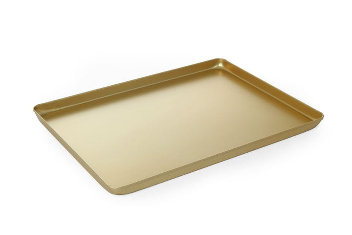 HENDI 808566 Auslageplatte, Vitrinenblech, Sandwichplatte, 400x300x(H)20mm, Aluminium, Gold