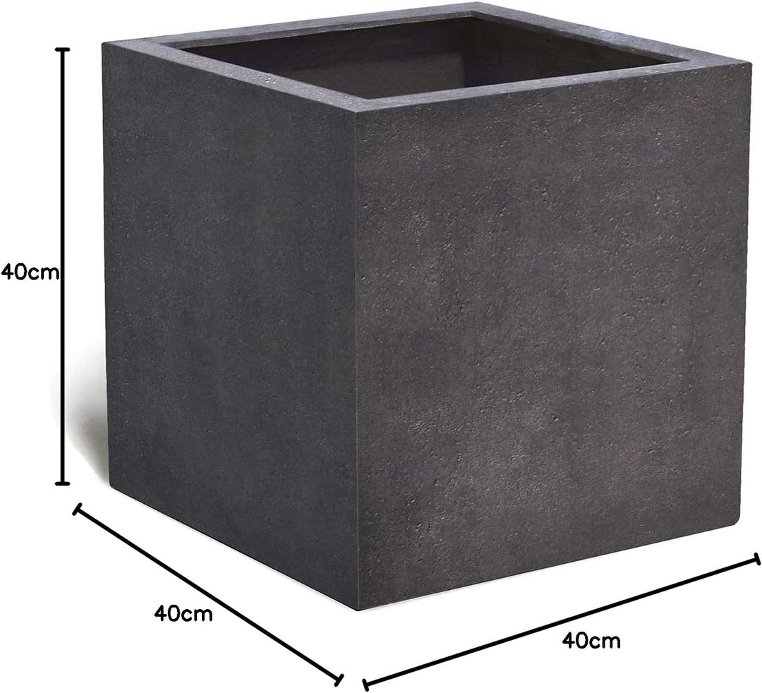 ESCHBACH® Pflanzkübel Cube 40 Espresso Anthrazit Quadratisch * 40 x 40 x 40 cm * 10 Jahre Garantie 4