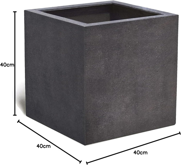 ESCHBACH® Pflanzkübel Cube 40 Espresso Anthrazit Quadratisch * 40 x 40 x 40 cm * 10 Jahre Garantie 4