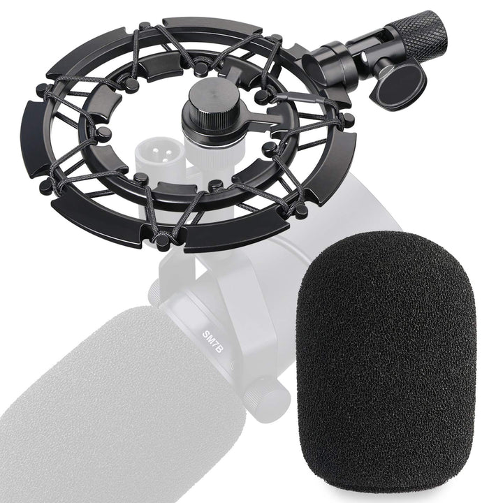 Shure SM7B Shock Mount mit Popschutz, SM7b Mikrofonspinne Halterung Reduziert Vibration und Verbesse