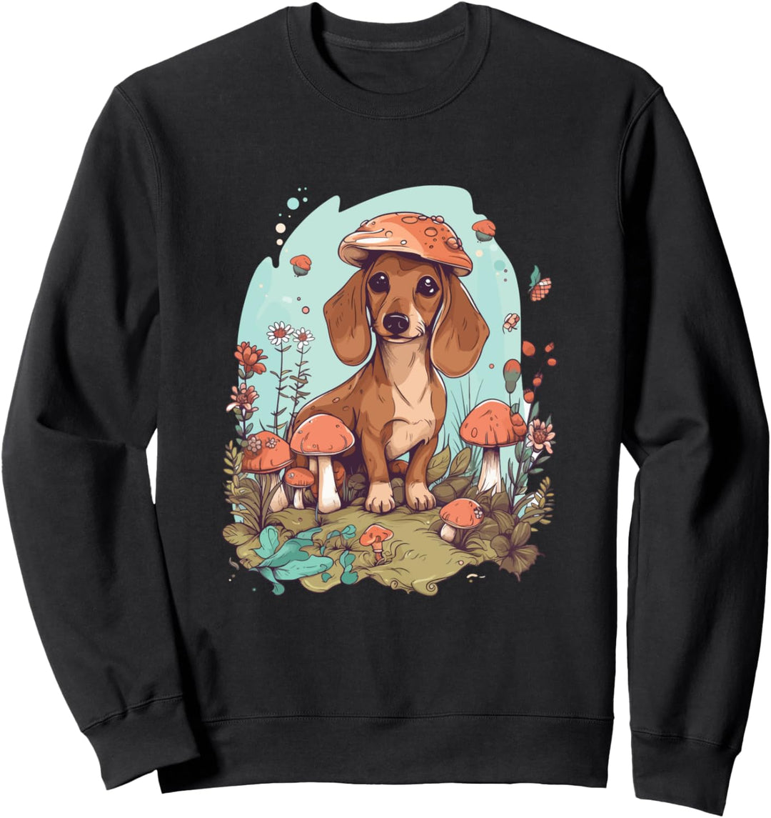 Niedlicher Kawaii Dackel in der Natur - Landleben Hunde Sweatshirt