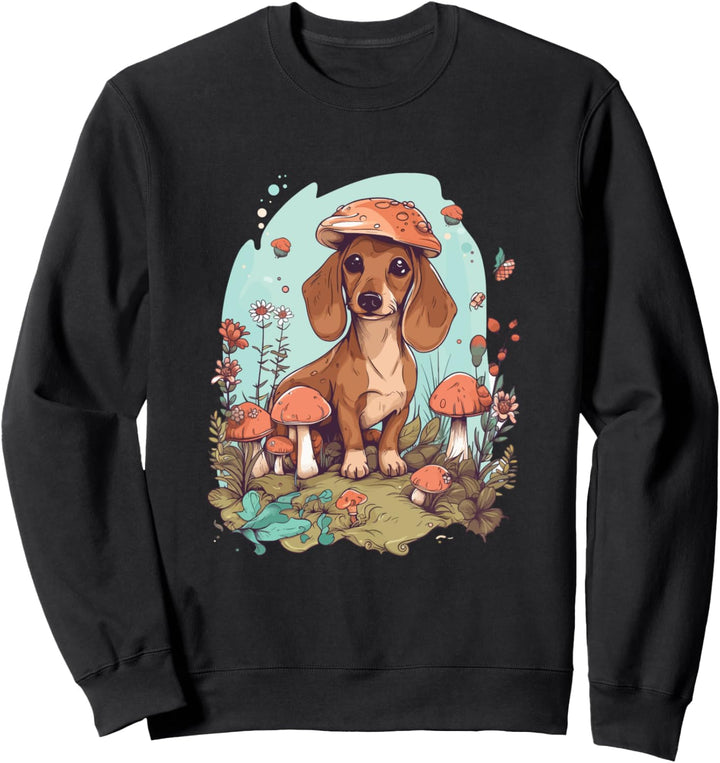 Niedlicher Kawaii Dackel in der Natur - Landleben Hunde Sweatshirt