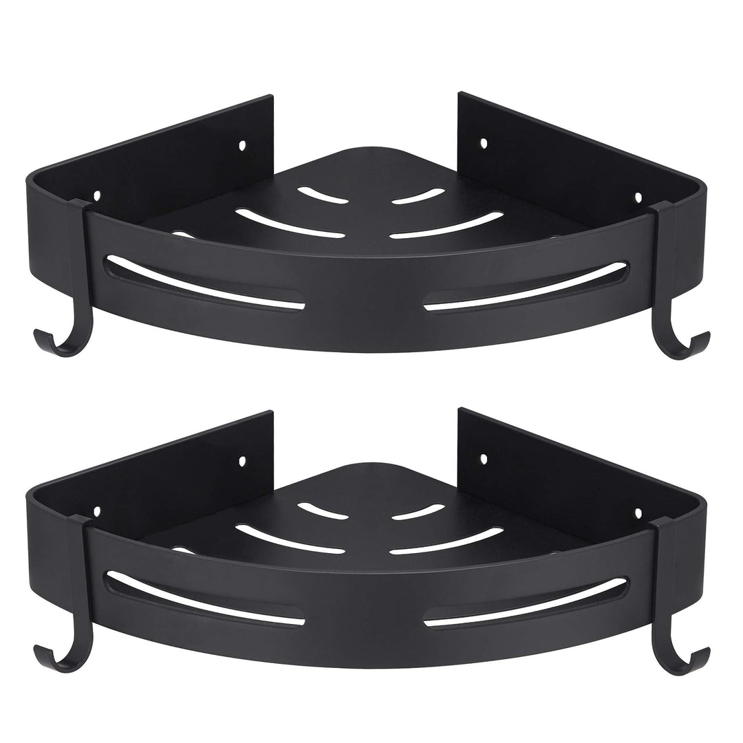 Hoomtaook Duschregal Eckablage Duschkorb Duschablagen Ohne Bohren für Bad, Matte Finish, Badregal, 2