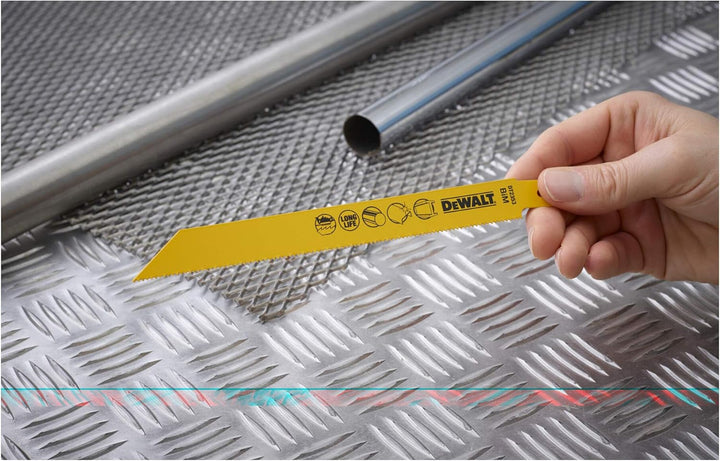 DeWalt BI-Metall Metallsäbelsägeblätter (Gesamtlänge: 203 mm, Zahnteilung: 1.8 mm, für schnelle Schn