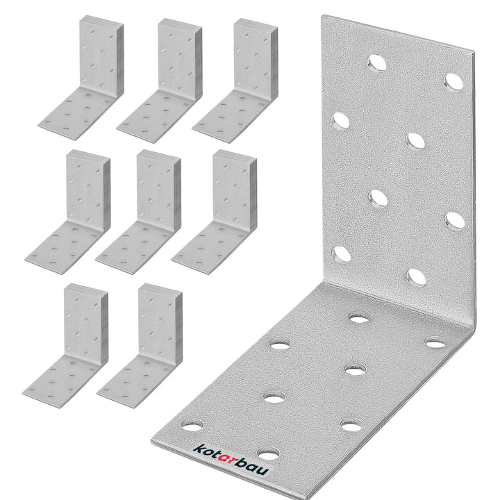 KOTARBAU 100er Set Winkelverbinder 75 x 75 x 40 mm Verzinkt Stahl Bauwinkel Montagelöcher Möbelwinke