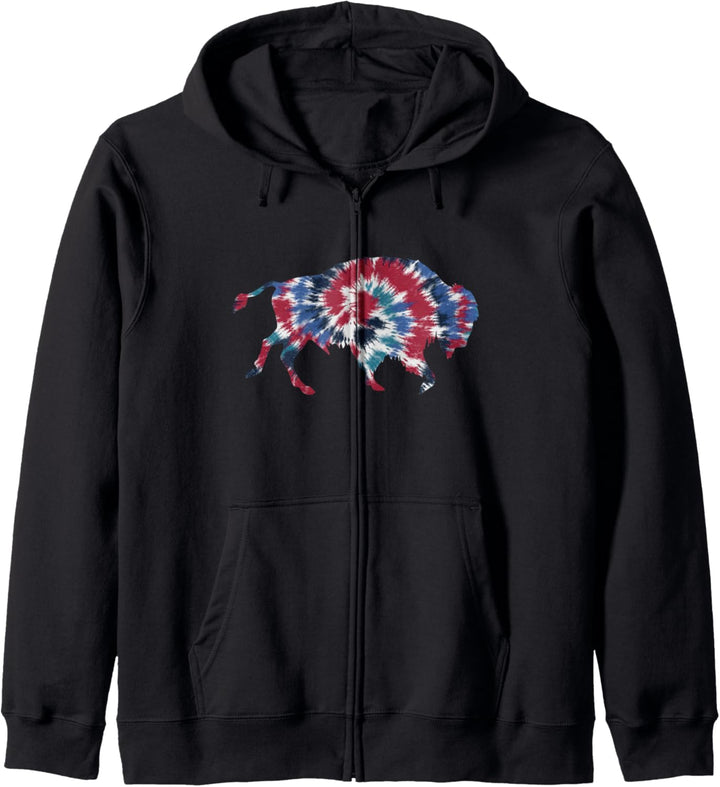 Summer Women's casual patriotic buffalo southwest tie dye Kapuzenjacke