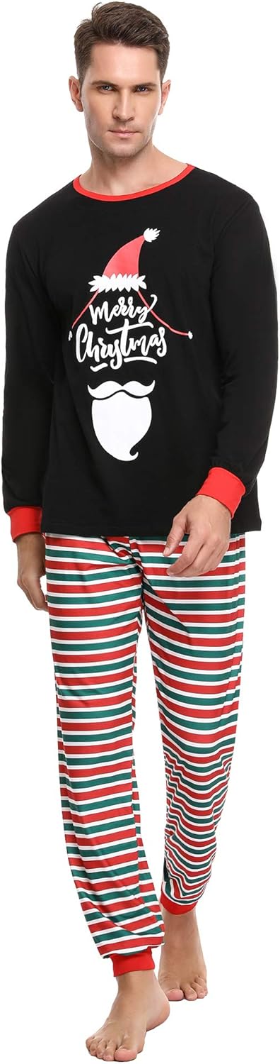 Irevial Damen Irevial Pijamas De Navidad Familia Conjunto, Pijamas Navideños Invierno Manga Larga 2