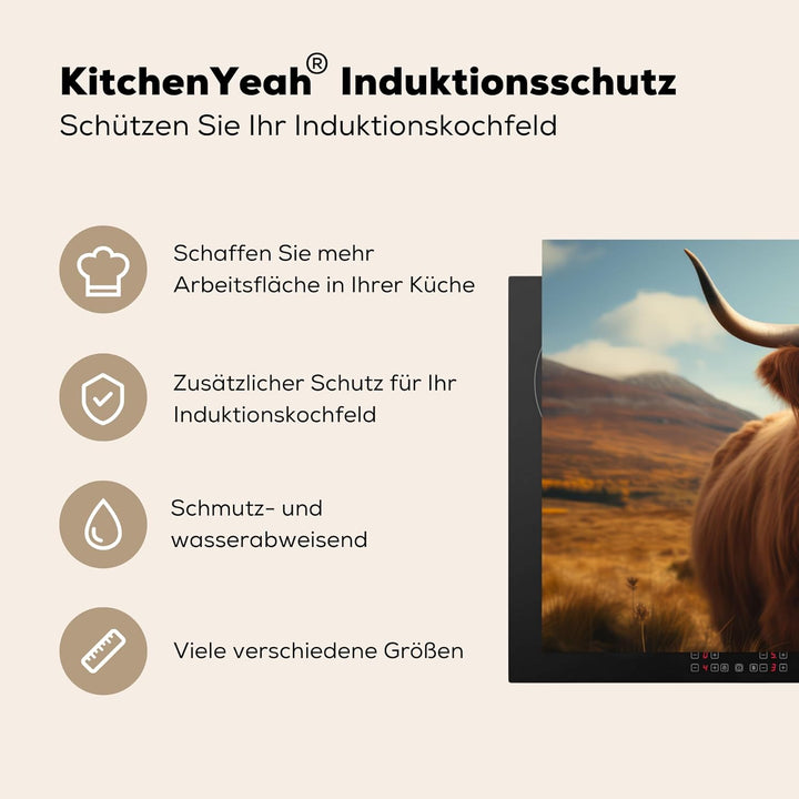 Herdabdeckplatte 90x52 cm Einteilig Ceranfeld Abdeckplatte für Induktionsschutz Ceranfeldabdeckung V