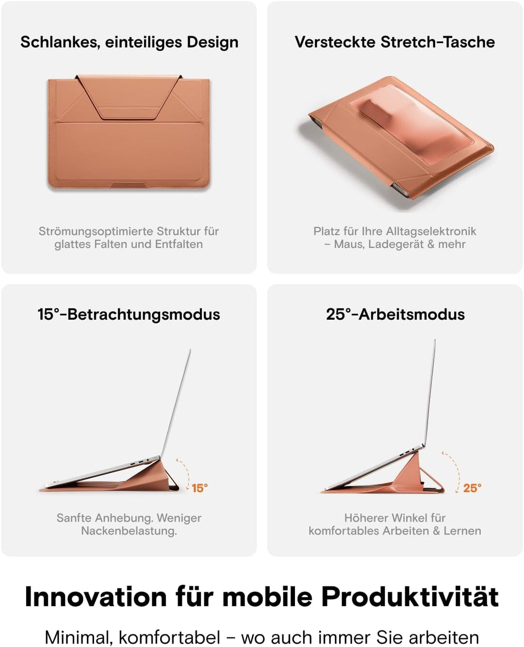 MOFT Laptoptasche und Ständer, Erweiterbarer Stauraum Tasche für 13-14 Zoll Notebook, Hülle Kompatib