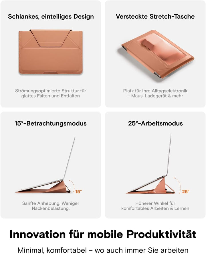 MOFT Laptoptasche und Ständer, Erweiterbarer Stauraum Tasche für 13-14 Zoll Notebook, Hülle Kompatib