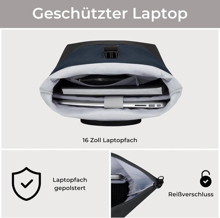 LARKSON Fahrradtaschen für Gepäckträger Damen & Herren Blau Rot - Tammo Bike - 2 in 1 Fahrrad Tasche