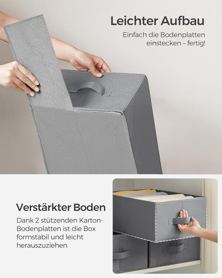 SONGMICS Kleiderschrank-Organizer 4er Set, Aufbewahrungsbox 6 Fächer, Schubladen-Ordnungssystem, Ord