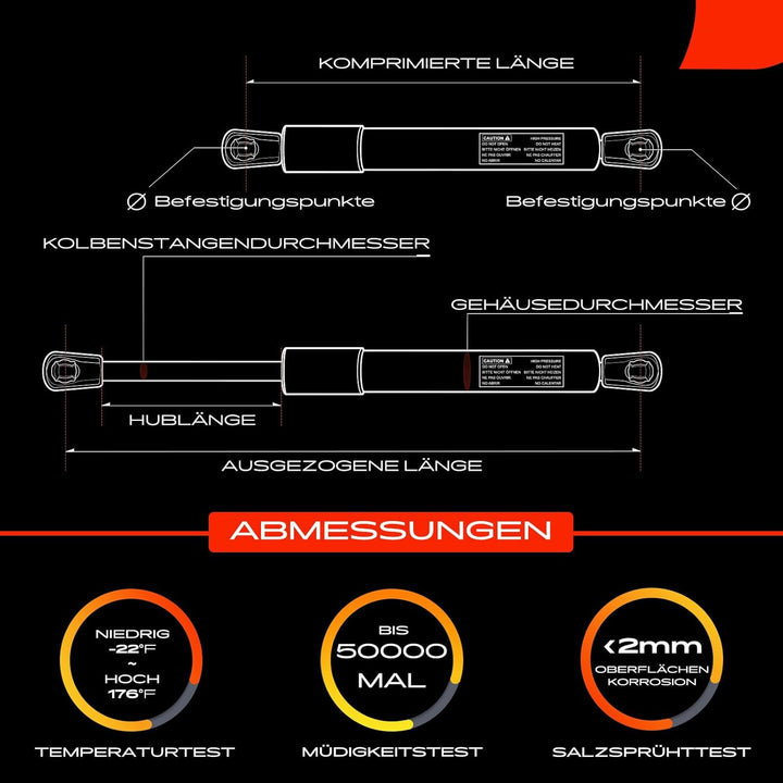 Frankberg 2x Gasfeder Dämpfer Heckklappe Kompatibel mit M.i.n.i Clubman R55 One/One D Cooper/Cooper