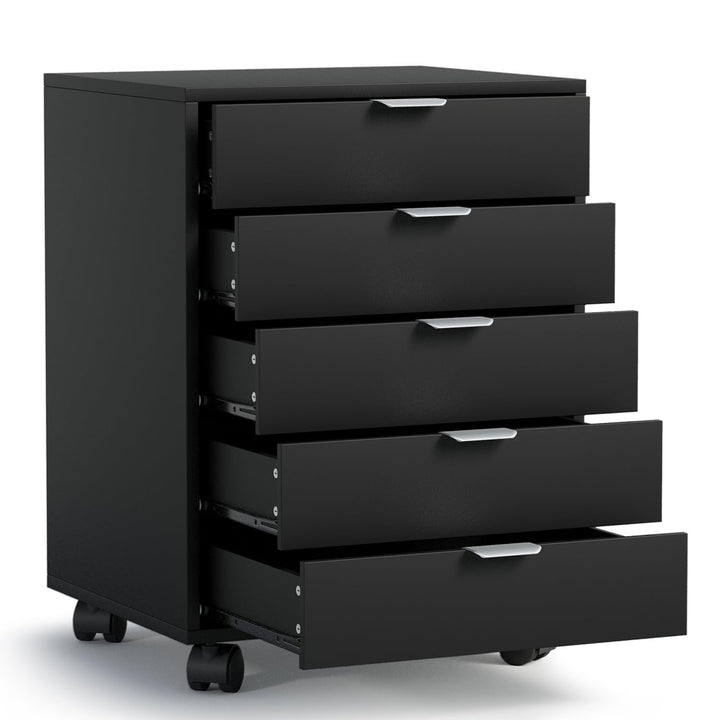 ELUCHANG Schubladenschrank, Rollcontainer, Mobiler Aktenschrank mit 5 Schubladen, Unter Schreibtisch