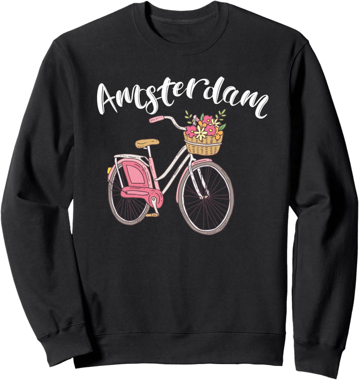 Amsterdam Fahrrad Stadt Retro Radfahren Sweatshirt