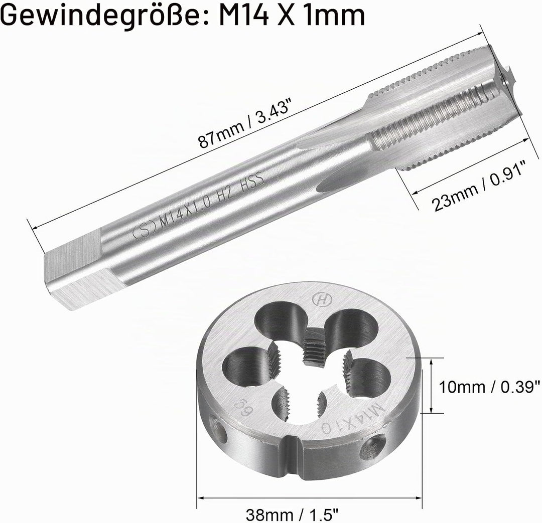 sourcing map Gewindebohrer M14 x 1mm Gewindebohrer mit Legierungswerkzeug