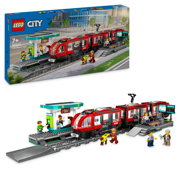 LEGO City Strassenbahn mit Haltestelle, Geschenkidee für Fans von Fahrzeug-Spielzeug ab 7 Jahren, mi