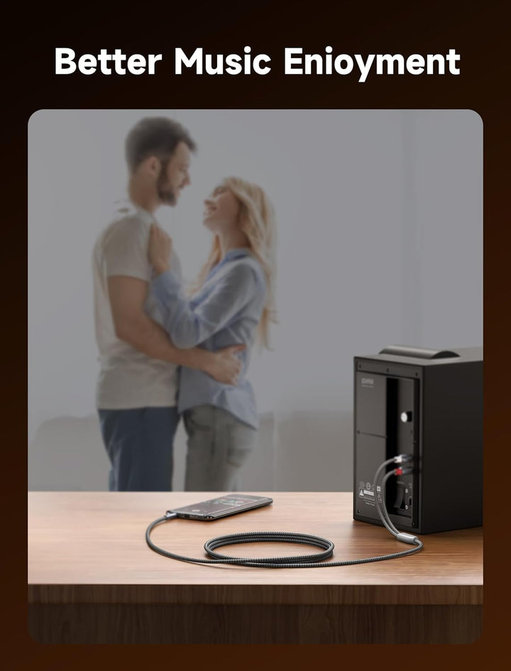 JSAUX Klinke auf Cinch Kabel, 3.5mm Klinke auf 2 Chinch Stereo Audio Aux Kabel für TV, PC, Handy, MP