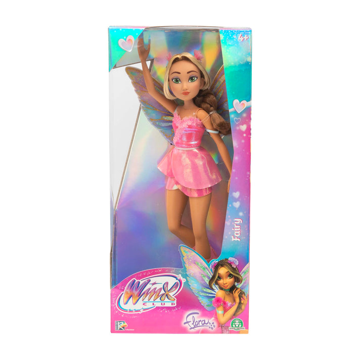 Winx Club Fairy Doll – Flora with Glitter Wings & Articulated Joints – Magical Fairy Transformation