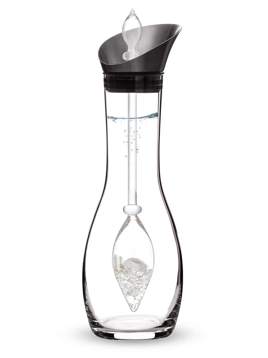 Vitajuwel Luna Edelsteinwasserset für Zuhause Luna (Karaffe Era & Phiole) mit Mondstein & Bergkrista