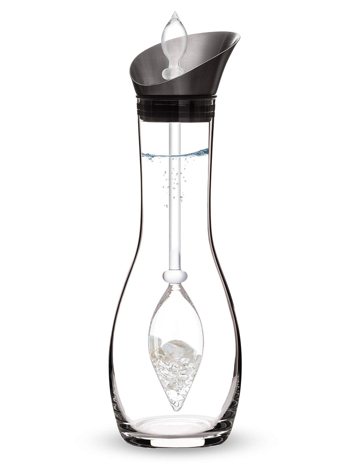Vitajuwel Luna Edelsteinwasserset für Zuhause Luna (Karaffe Era & Phiole) mit Mondstein & Bergkrista