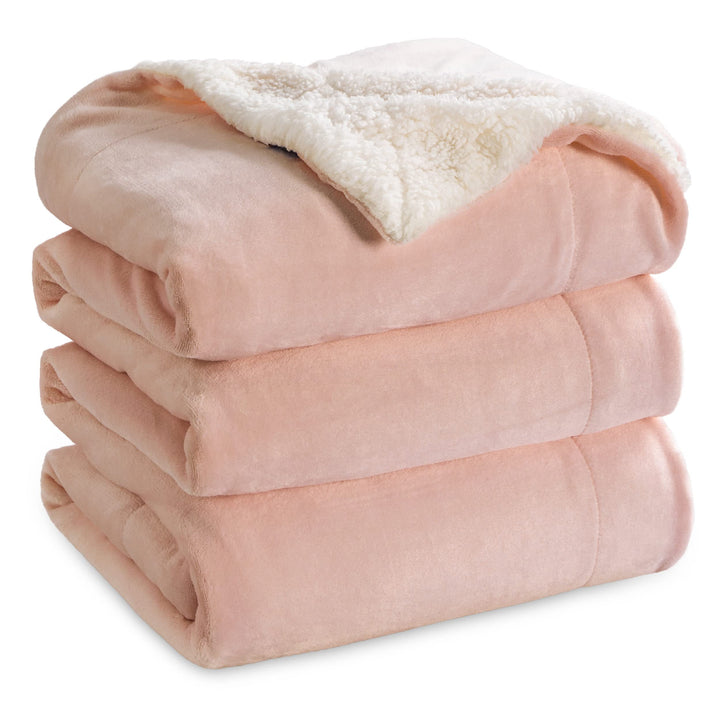 BEDSURE Decke Sofa Kuscheldecke Rosa - warm Sherpa Sofaüberwurf Decke gross, Dicke Sofadecke Couchde