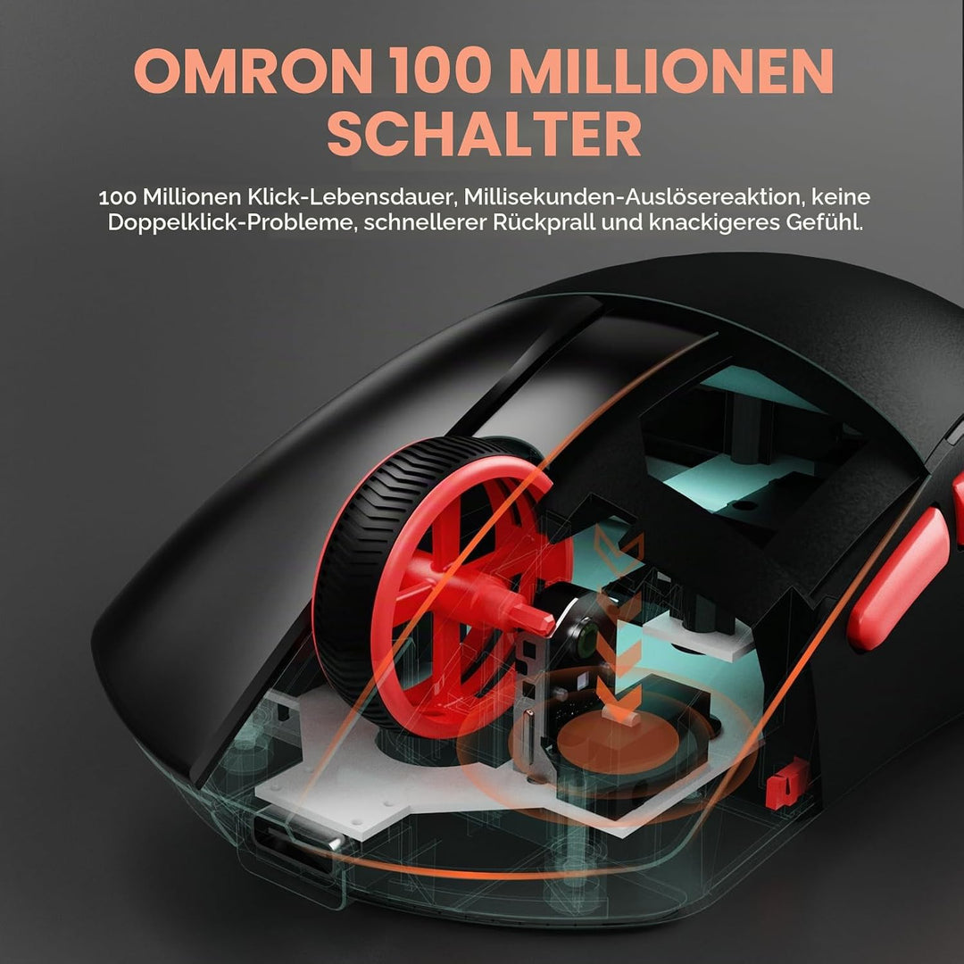 DAREU A950 Wing Wireless Gaming Mouse, Ultraleicht 35 g, Dual Polling Rate 8000 Hz, 30 000 DPI Optis