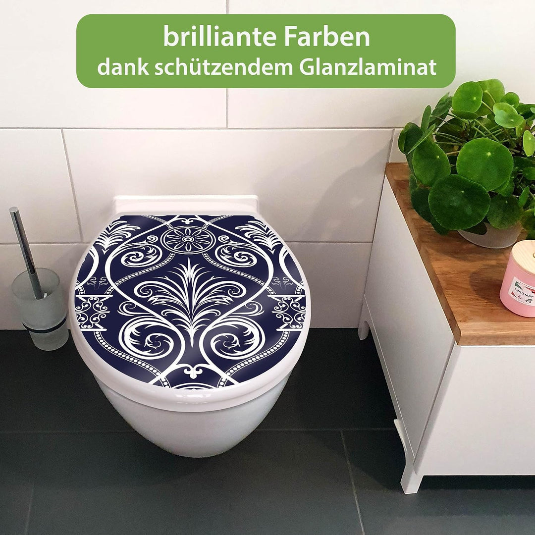 banjado Toilettendeckel mit Absenkautomatik 44,5x37cm - Soft Close Toilettensitz - WC Sitz mit Absen