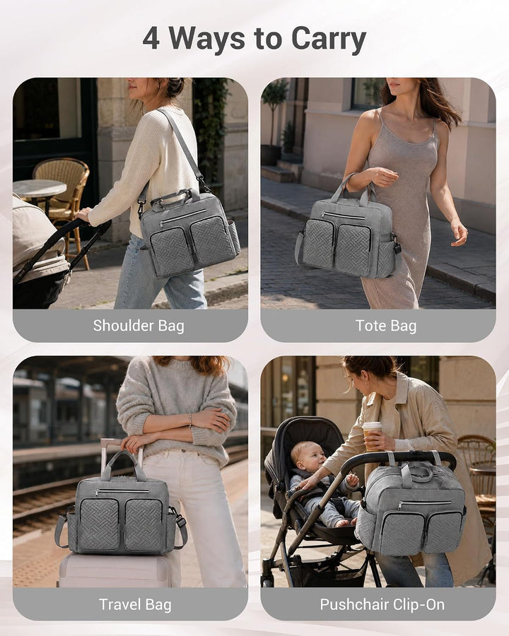 KONO Baby-Wickeltasche, stilvoll, für Mama und Papa, wandelbare Reisetasche mit isolierten Taschen G