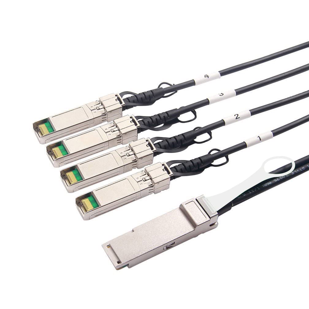 10Gtek für Cisco QSFP-4SFP10G-CU1M, 40Gb/s QSFP+ zu 4X SFP+ Direct Attach Breakout-Kabel, Passiv, 1-