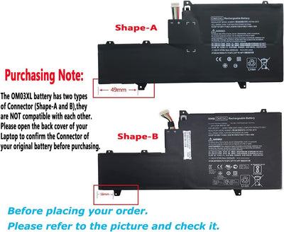 BLESYS OM03XL 863280-855 Laptop Akku für HP EliteBook X360 1030 G2 HSTNN-I04C HSTNN-IB70 863167-171