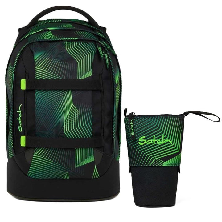 Satch Pack Schulrucksack Set 2tlg. inkl. Pencil Slider (Seismic Green), Seismic Green