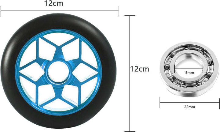 2 Stück 110mm Stunt Scooter Rollen, Scooter Ersatzräder räder mit ABEC-9 Lager, für meisten Stuntsco
