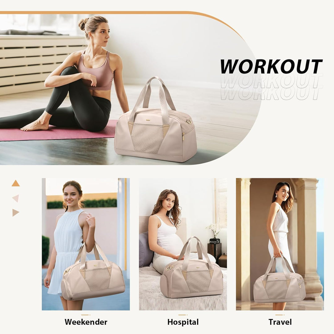 VNINE Reisetasche Sporttasche Damen，Leichte Handgepäck Tasche Weekender Bag Schwimmtasche Wasserdich