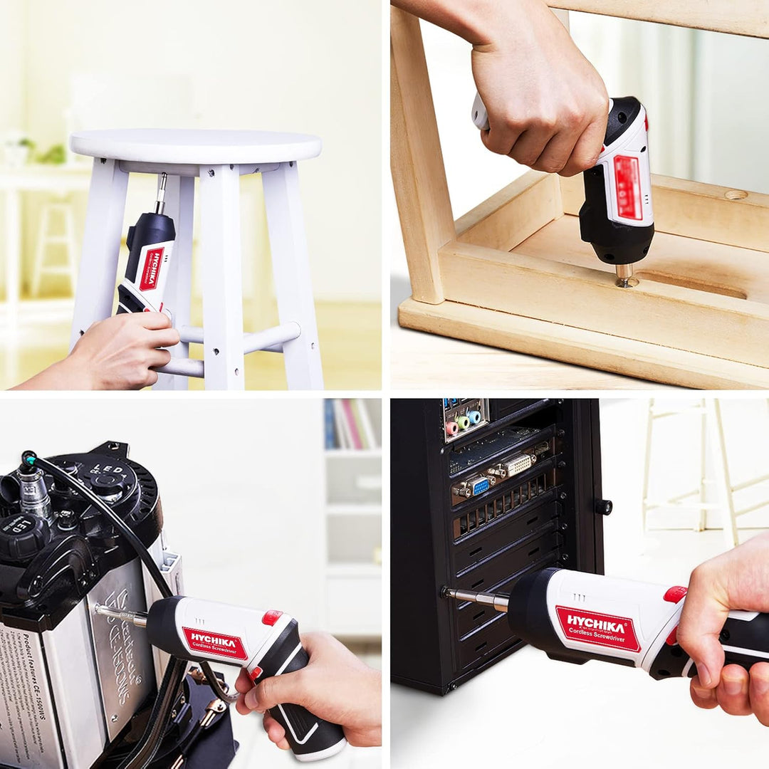 HYCHIKA Akkuschrauber, Cordless Screwdriver 6Nm Drehmoment und 2000mAh Akku 3,6V Li-Ion mit 20 Zubeh
