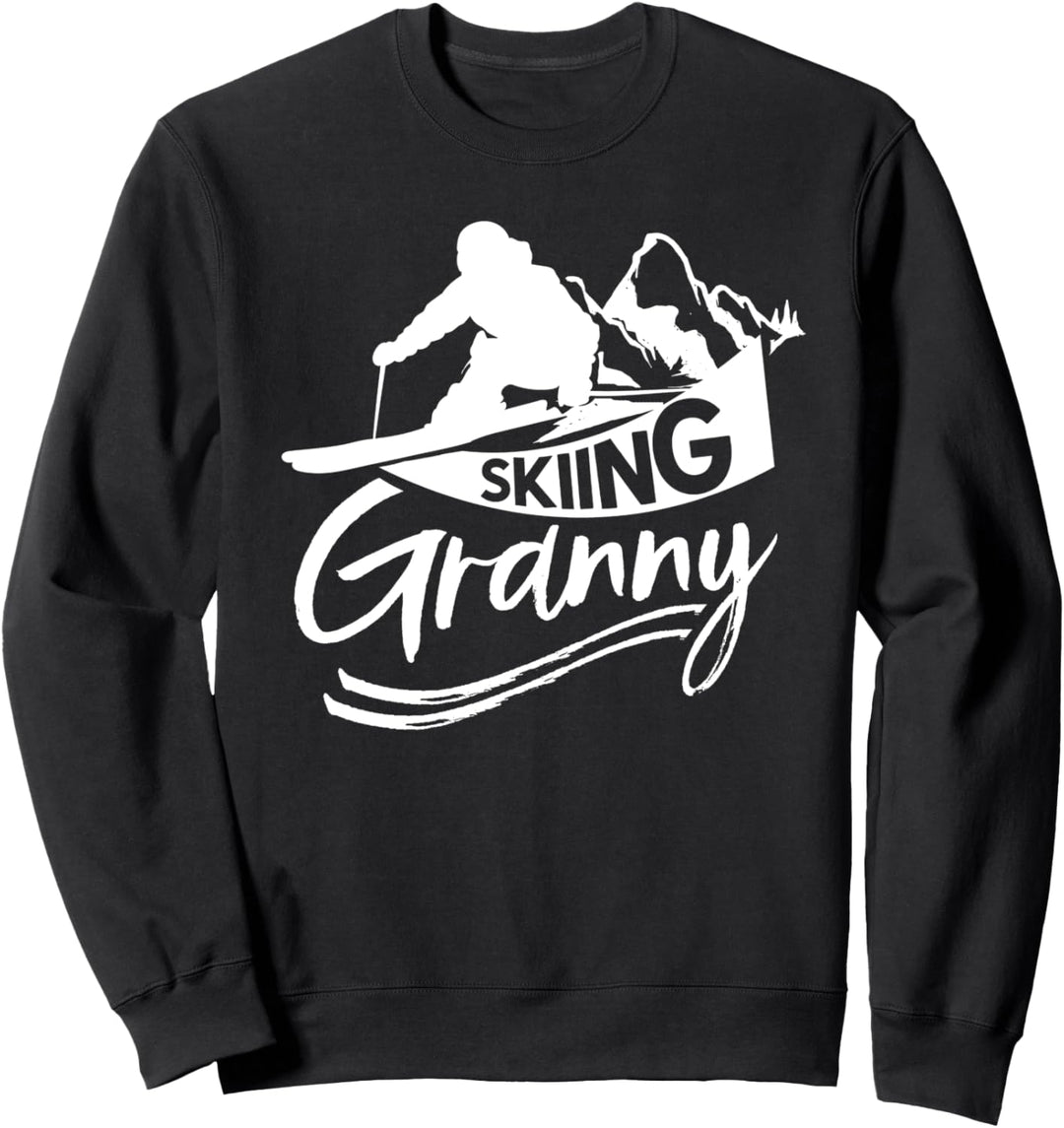 Skifahrende Oma Skifahren Grossmutter Ski Skifahrer Sweatshirt