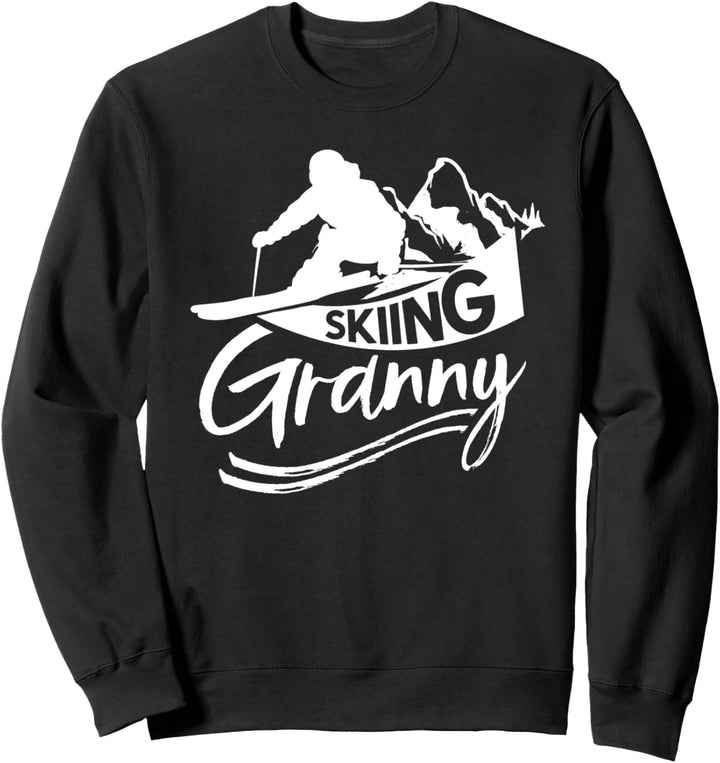 Skifahrende Oma Skifahren Grossmutter Ski Skifahrer Sweatshirt