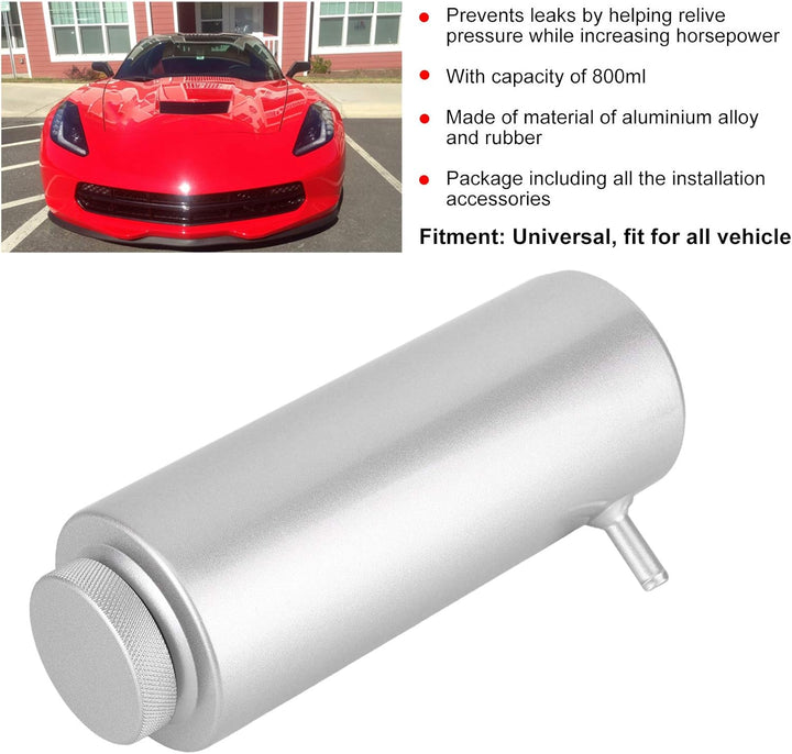 Auto Kühlmittel Behälter, Universal Auto Kühlmittel Überlaufbehälter Kühler Kühlmittel Aluminium Aus