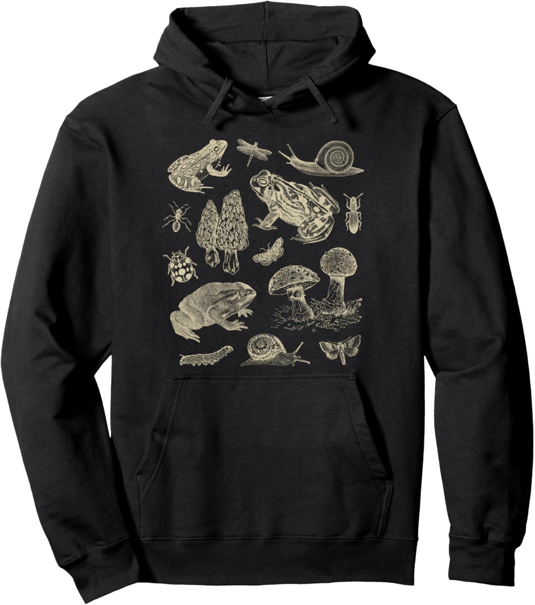 Froschpilz im 90er-Jahre-Stil, Vintage, Dark Academia, ästhetische Biologie Pullover Hoodie