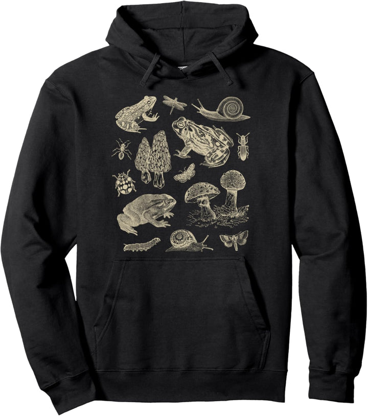 Froschpilz im 90er-Jahre-Stil, Vintage, Dark Academia, ästhetische Biologie Pullover Hoodie