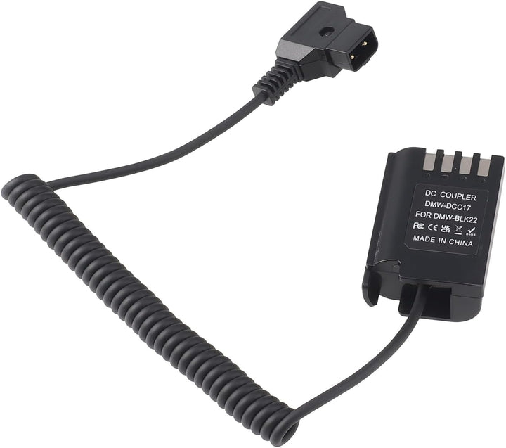 Fotga Verlängerbares Stromadapterkabel für D-Tap-Stecker auf Dummy Akku DMW-BLF19 für Panasonic GH3