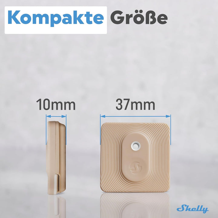 Shelly Blu H&T Mocha | Bluetooth-gesteuerter Temperatur- und Luftfeuchtigkeitssensor | Spritzwasserg