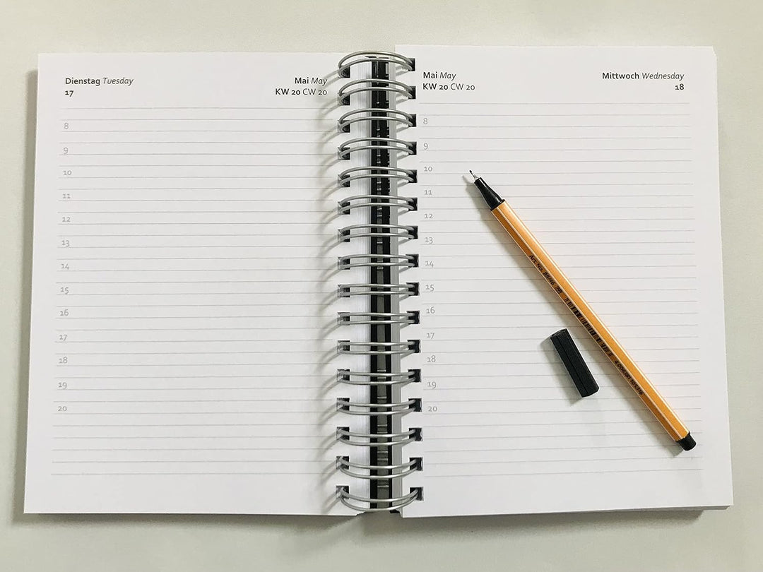 Der KLEINE DICKE - DIN A5 Kalender 2025 - Brombeere - 400 Seiten - jeder Tag 1 volle Seite Platz