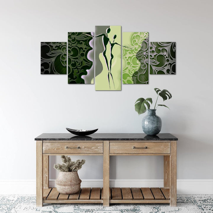 Runa Art Wandbilder Abstrakt Figuren 5 Teilig Bild auf Vlies Leinwand Deko Wohnzimmer Schlafzimmer L