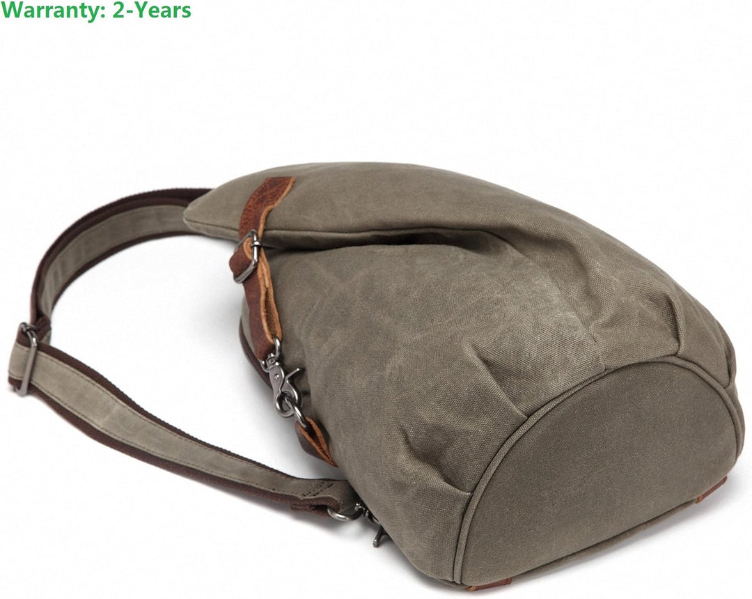 AOTIAN Sling Rucksack Wasserdicht Canvas Lässiger Tagesrucksack Damen Herren ein Schulter Tasche Cro