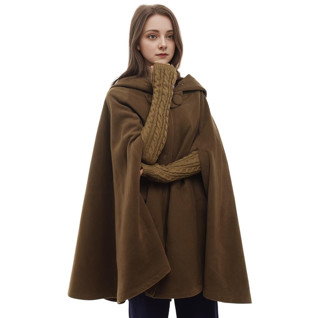 GRACEART Mittelalterliche Unisex Vampir Umhang Gothic Cosplay Kostüm, Robe mit Kapuze Cape Mantel Um