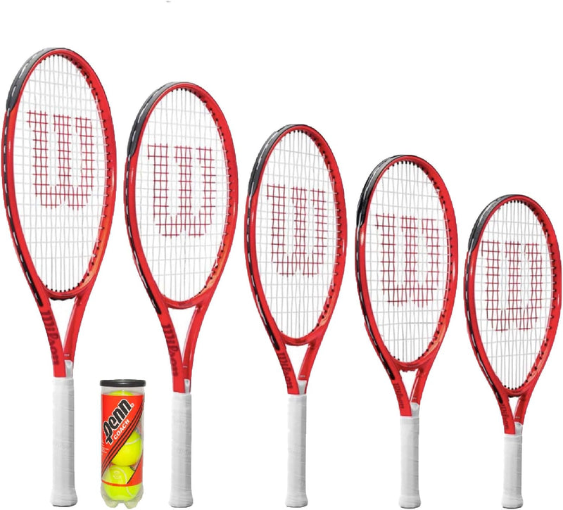 Wilson Federer Junior Tennisschläger, Schutzhülle & Tennisbälle (19 ", 21", 23 ", 25" & 26 ") 25" +