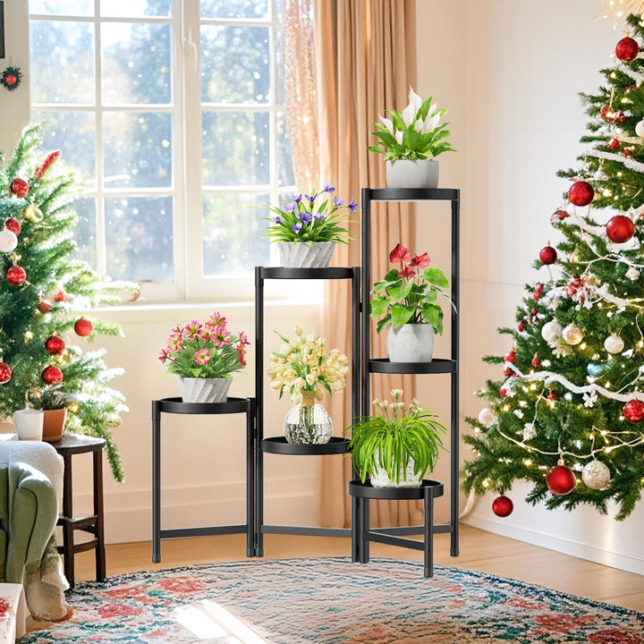 iDavosic.ly Pflanzenständer Metall mit 6 Etagen, Blumenständer Pflanzenregal Blumenregal Indoor Outd